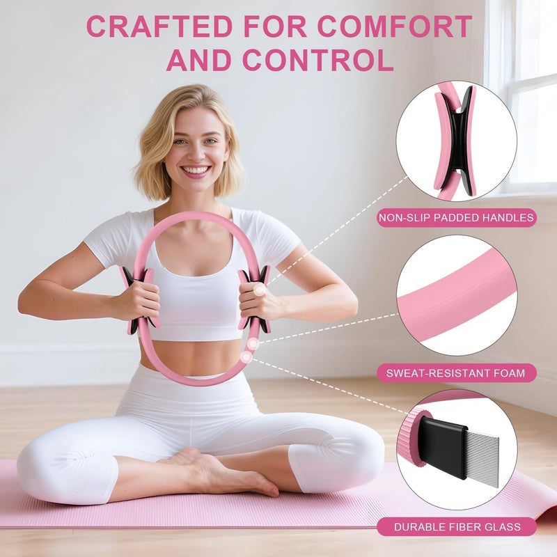 NITMTYOU Home Pilates Essentials Kit for Women - Complete Set with 9" Yoga Ball, Figure 8 Resistance Band, Pilates Bands, Accessories, and Pilates Ring - Perfect for Beginners Home Workouts - Image 4